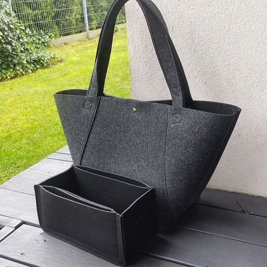 Image of Pakamera SHOPPER BAG - filcowa torba na ramię - GRAFITOWA