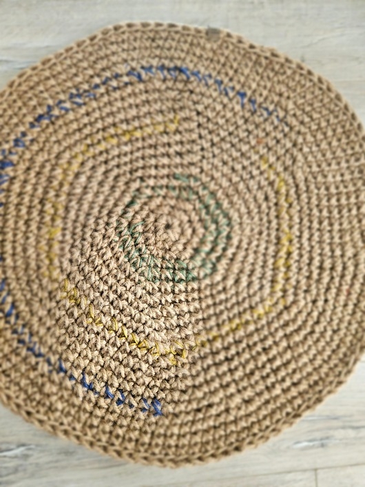 Image of Pakamera Chodnik okrągły Dywan ze sznurka konopnego