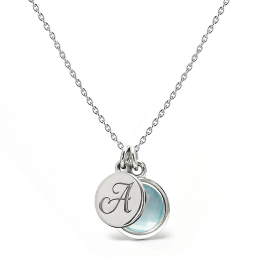 Image of Pakamera Aura - Srebrny naszyjnik personalizowany z chalcedonem