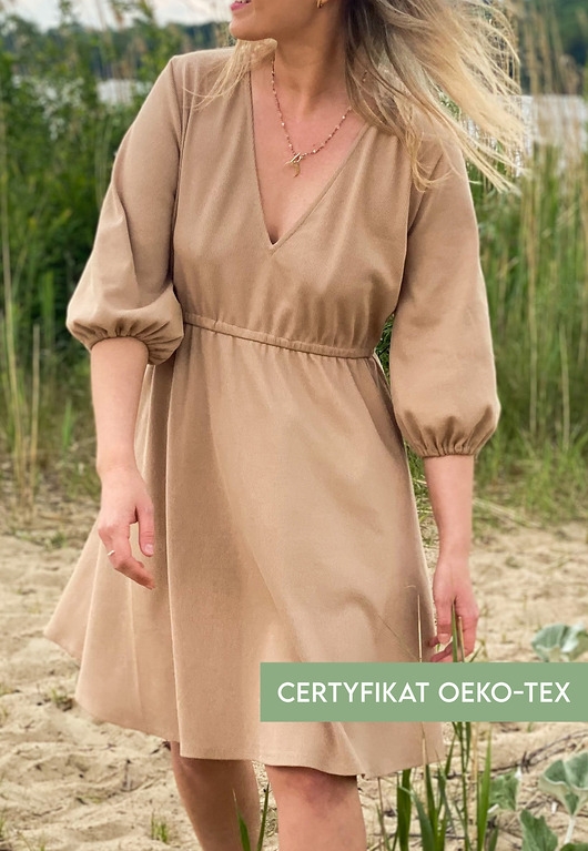 Image of Sukienka ,,Dwustronna beż bawełna