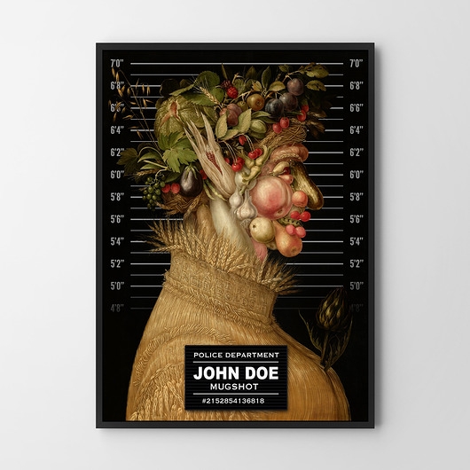 Image of Pakamera Plakat Arcimoboldo - zabawna sztuka - warzywa owoce vege