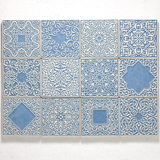 Image of Pakamera Kafle dwanaście ornamentów, niebieski granit