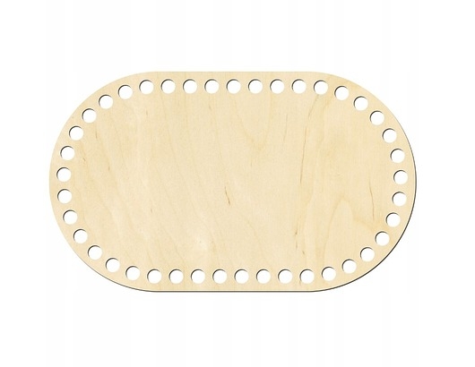Image of Pakamera Baza Dno do koszyczka OWALNA 25x15 cm Spód do torebki na szydełku OWAL