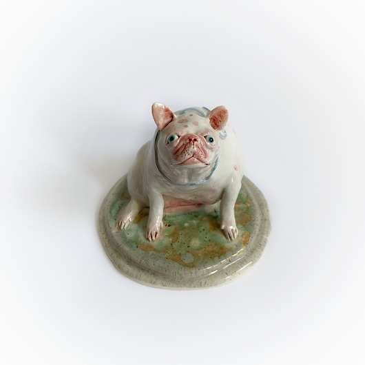 Image of Pakamera Figurka psa, Pies ceramiczny, Buldog