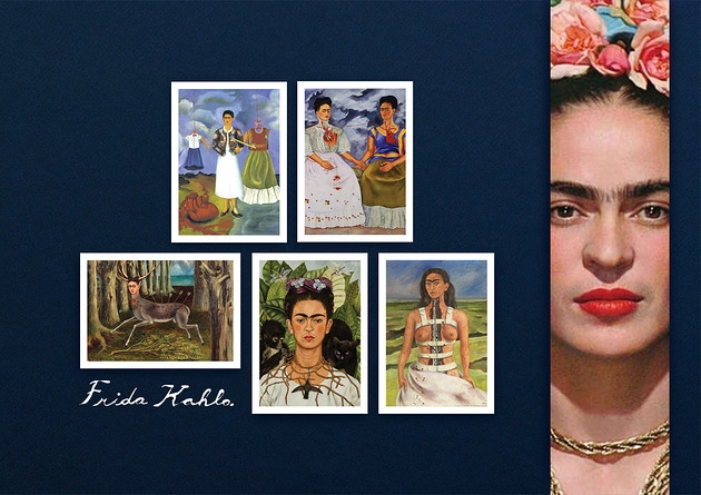 Image of Pakamera Zestaw Kartek FRIDA KAHLO - Set 5 szt