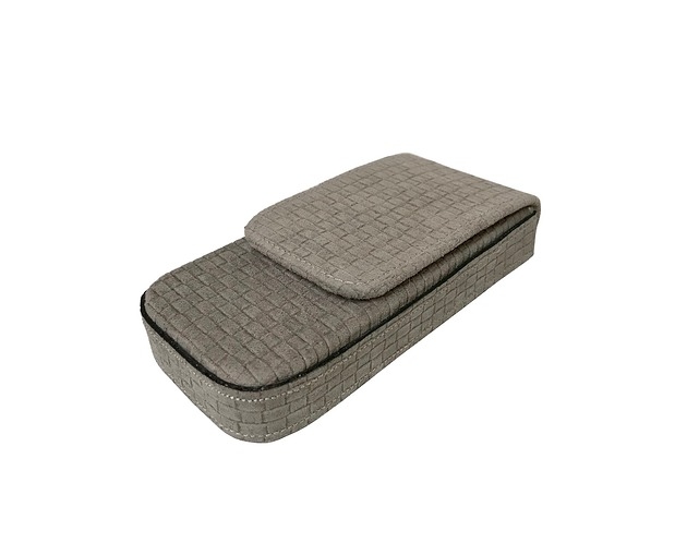 Image of Pakamera Etui na 3 pióra długopisy popielaty welur