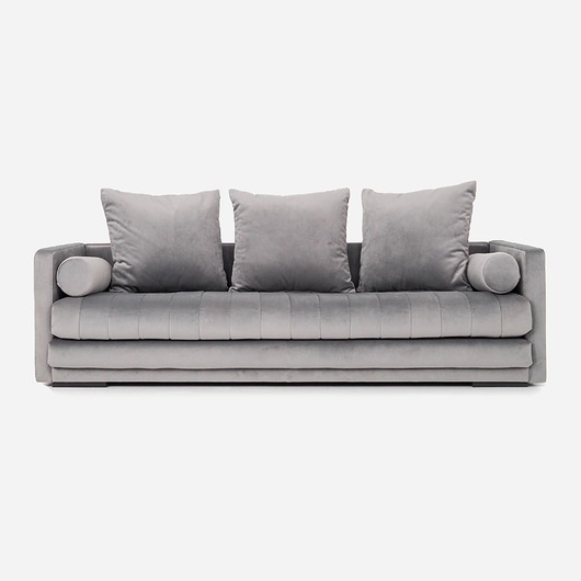 Image of Sofa KOPENHAGA srebrny welur, skandynawski design