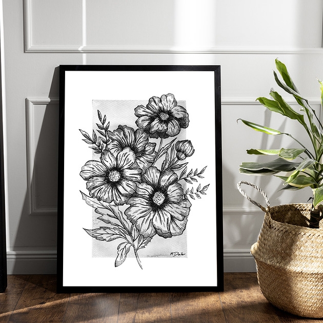 Image of Pakamera FLOWER - 2 wydruk b&amp;w
