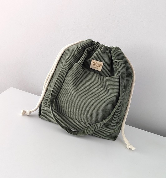 Image of Pakamera Torba SummerBag FOREST-duża ciemnozielona torba sztruksowa