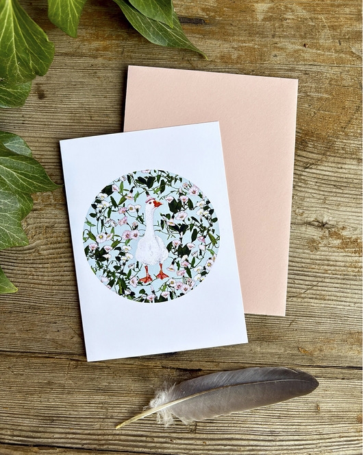 Image of Pakamera Gąska- Kartka- Grafika- Ilustracja- Ptaki- Goose