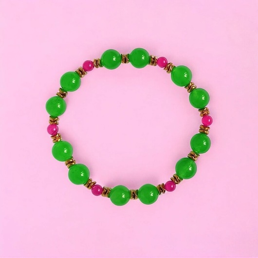 Image of Pakamera SUMMER COLLECTION : bransoletka na gumce : jadeit III