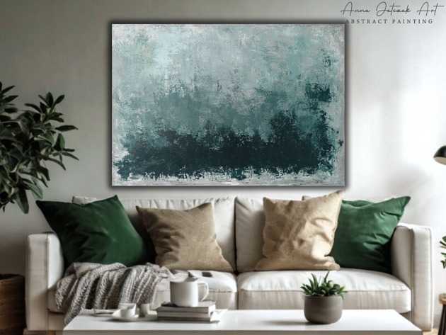 Image of Pakamera SPOKÓJ NATURY Abstrakcyjny obraz ręcznie malowany, 100x70 cm
