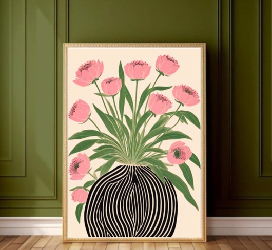 Image of Pakamera PLAKAT abstrakcyjny kwiaty Matisse kolorowy