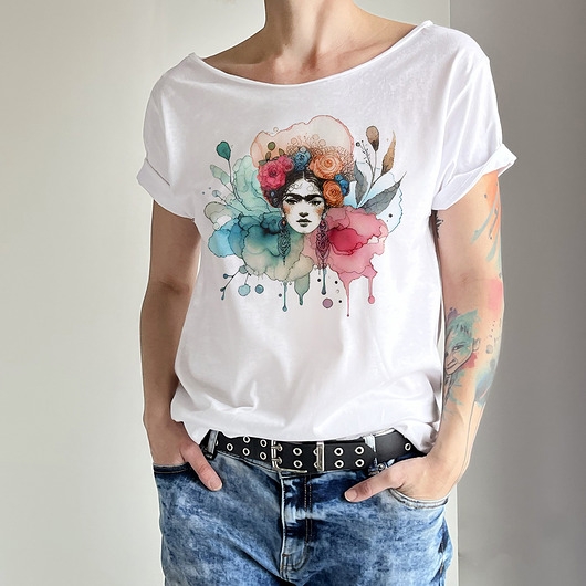 Image of Pakamera Frida akwarele Biały Oversize