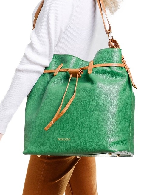 Image of Pakamera Torba skórzana Shopper - Worek Ściągany (7005)