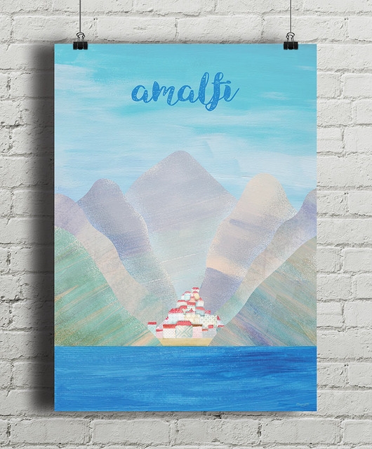 Image of Pakamera Plakat Amalfi - włoskie wybrzeże