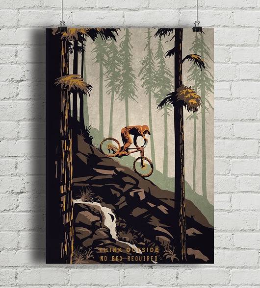 Image of Pakamera Think Outside - plakat rowerowy