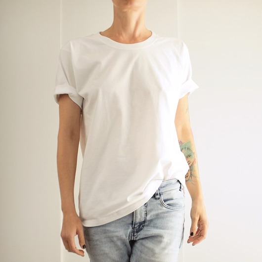 Image of Basic luźny tshirt oversize Biały