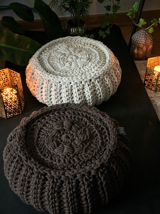 Image of Pakamera Pufa Dziergana Chill Zafu Style Crochet 60 X 20cm