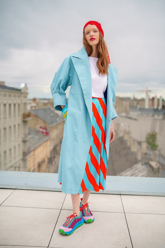 Image of Pakamera Bawełniany płaszcz Pola blue