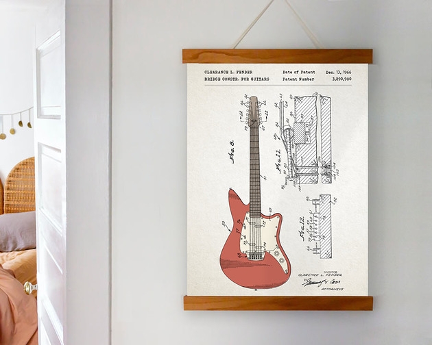 Image of Gitara elektrycza Fender patent - plakat A3