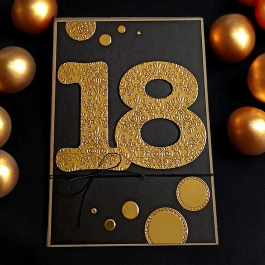 Image of Pakamera KARTKA A5 z Twoimi życzeniami :: glam : 18 urodziny