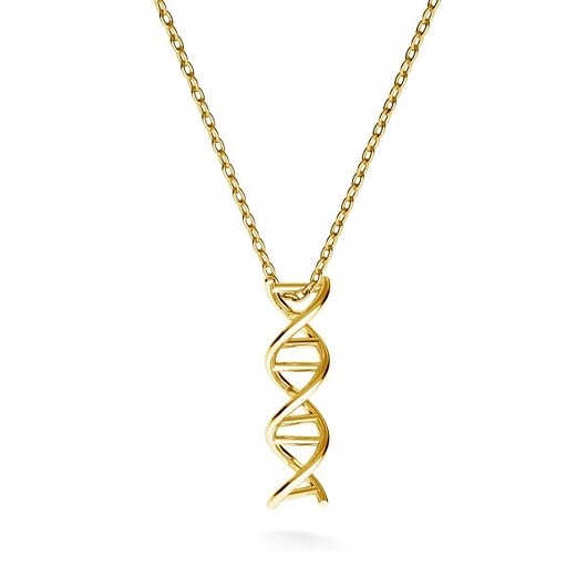 Image of Pakamera Naszyjnik DNA- srebro złocone 24K