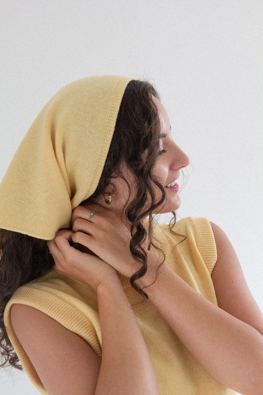 Image of Pakamera Apaszka Maślana BIRUANG 100% etycznej Wełny Merino RWS Bandana