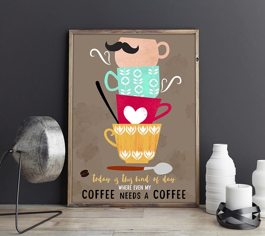Image of Pakamera Me Coffee Needs a Coffe - plakat art giclee