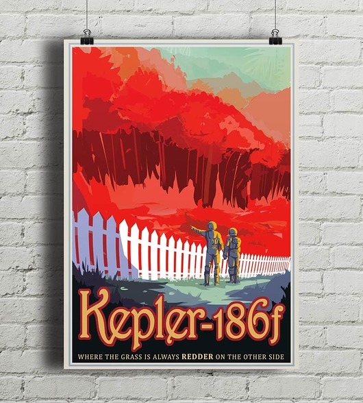 Image of Pakamera Planeta Kepler 186f - vintage plakat