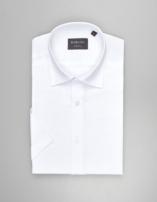 Image of Pakamera Koszula canosa 00548 krótki rękaw biały slim fit