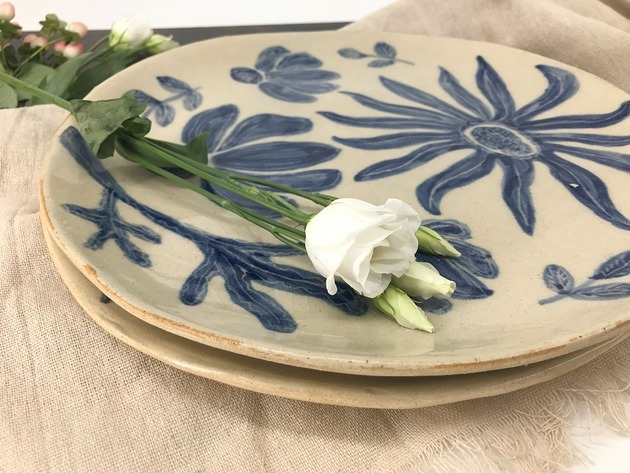 Image of Pakamera Patera ceramiczna Kwiaty Ø28 cm