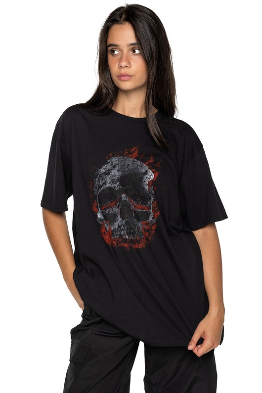 Image of Pakamera Koszulka loose fit UNDERWORLD Skull in fire