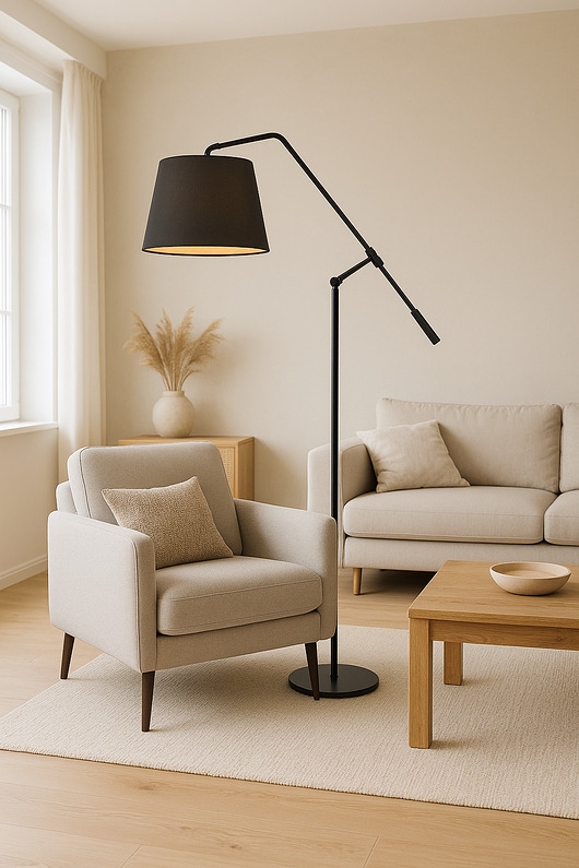 Image of Pakamera Nowoczesna lampa stojąca do czytania FOYA GOLD z regulacją
