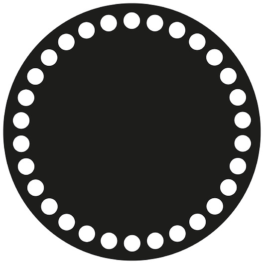 Image of Pakamera Spód Baza KOŁO na szydełku do szydełkowania Dno do torebki CZARNE 15cm