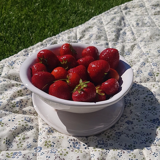 Image of Pakamera Ceramiczna miseczka sitko na owoce, durszlak, berry bowl