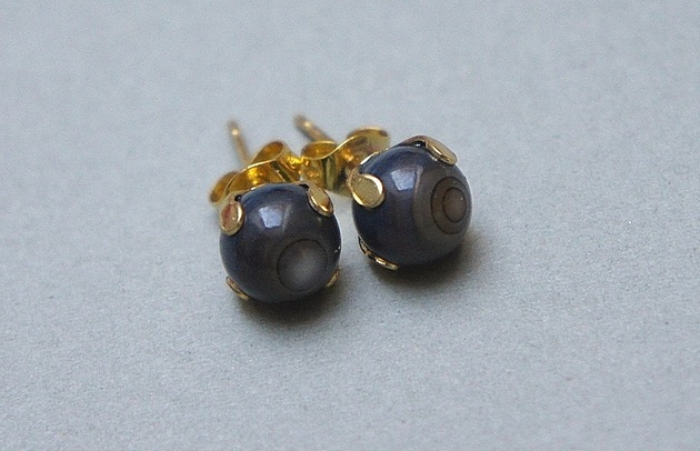 Image of Pakamera Dots - Muszla navy blue /alloys collection/ - sztyfty
