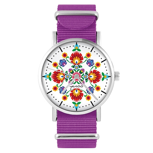 Image of Pakamera Zegarek - Folkowa mandala - amarant, nato