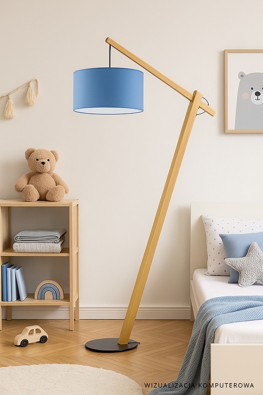 Image of Pakamera Drewniana lampa podłogowa na jednej nodze TORINO KIDS