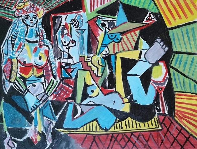 Image of Kolorowy obraz olejny do salonu Pablo Picasso kobiety Algieru