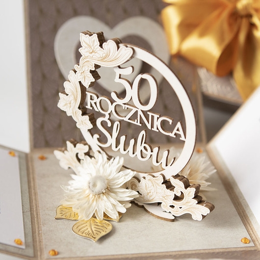 Image of Pakamera 50 rocznica ślubu, złote gody, exploding box, kartka 3d
