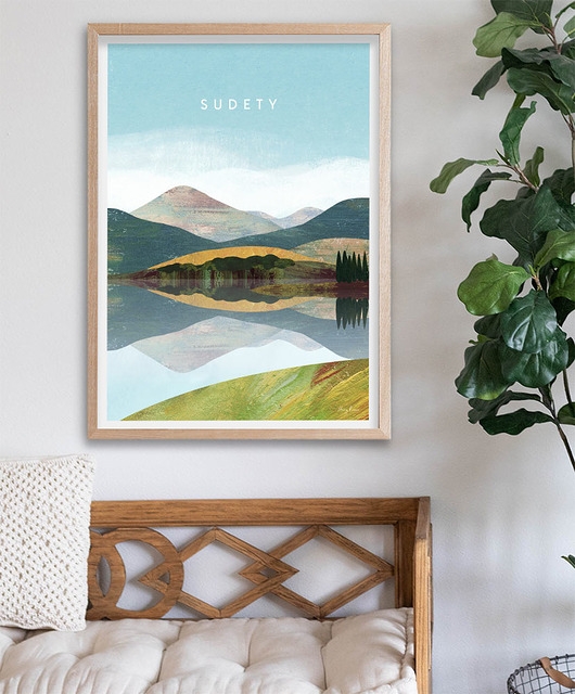 Image of Sudety - widok z górami - plakat 50x70 cm