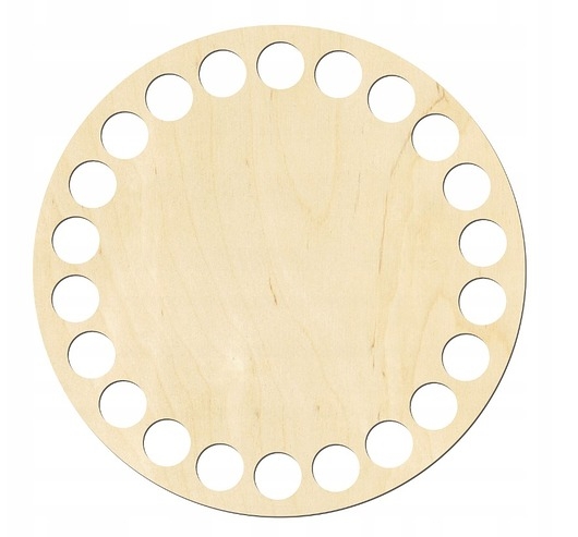 Image of Pakamera Baza Spód do koszyka na pieczywo ze sklejki KOŁO OKRĄG 10cm na szydełku