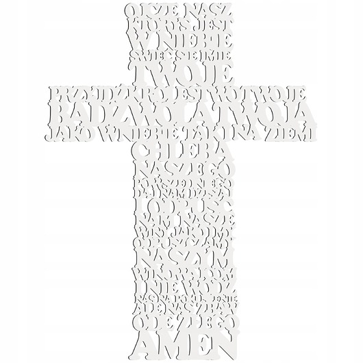 Image of Pakamera Obraz z modlitwą 70cm Krzyż Ojcze Nasz pamiątka Prezent na ślub religijny