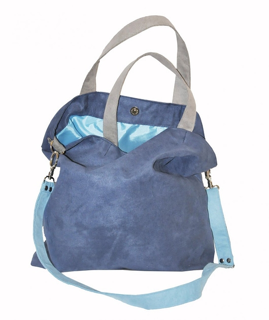 Image of Pakamera Torba hobo XXL - kobalt, szarość, błękit
