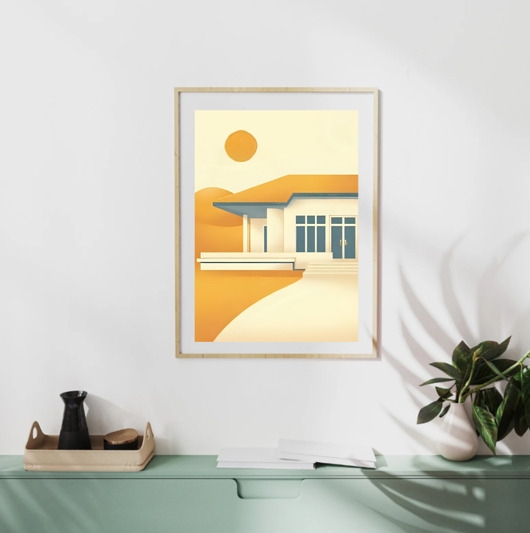 Image of Pakamera PLAKAT dekoracyjny bauhaus, mid century modern