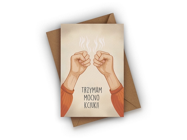 Image of Pakamera Kartka okolicznościowa- Trzymam mocno kciuki!