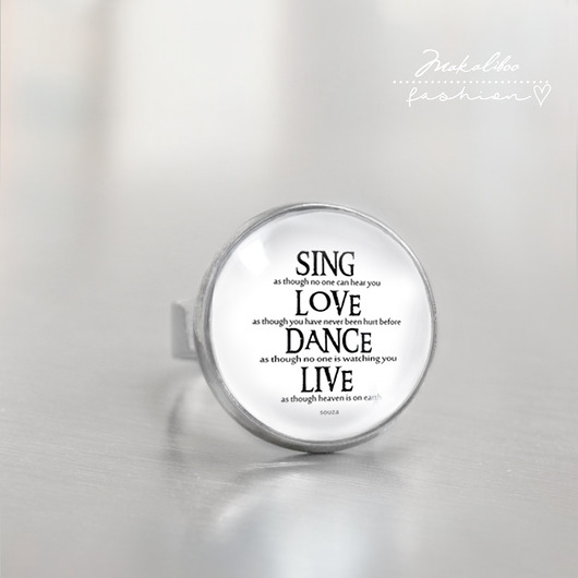Image of Pakamera Pierścionek Sing love Dence Live - simple ring
