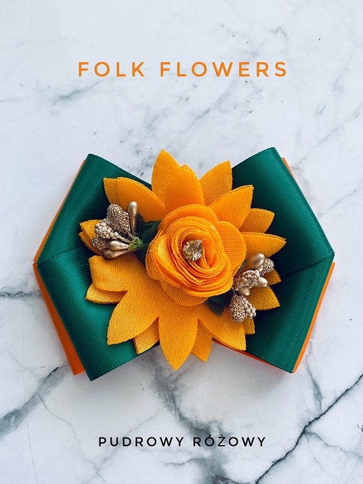 Image of Pakamera Brosza z kolekcji FOLK Flowers z kolorowym kwiatem New