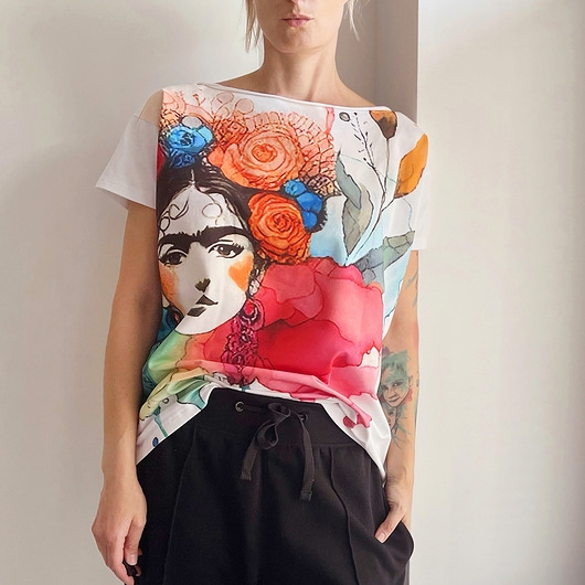 Image of Pakamera Frida fullprint Biały Oversize